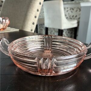 Vintage Pink Glass Serving Dish